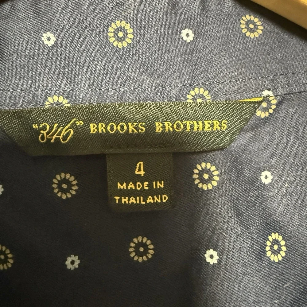 Brooks Brothers Navy Blue Patterned Dress - Picture 11 of 12